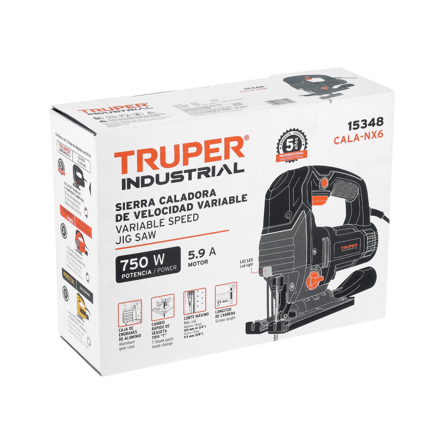 Sierra caladora de velocidad variable, 750 W truper industrial