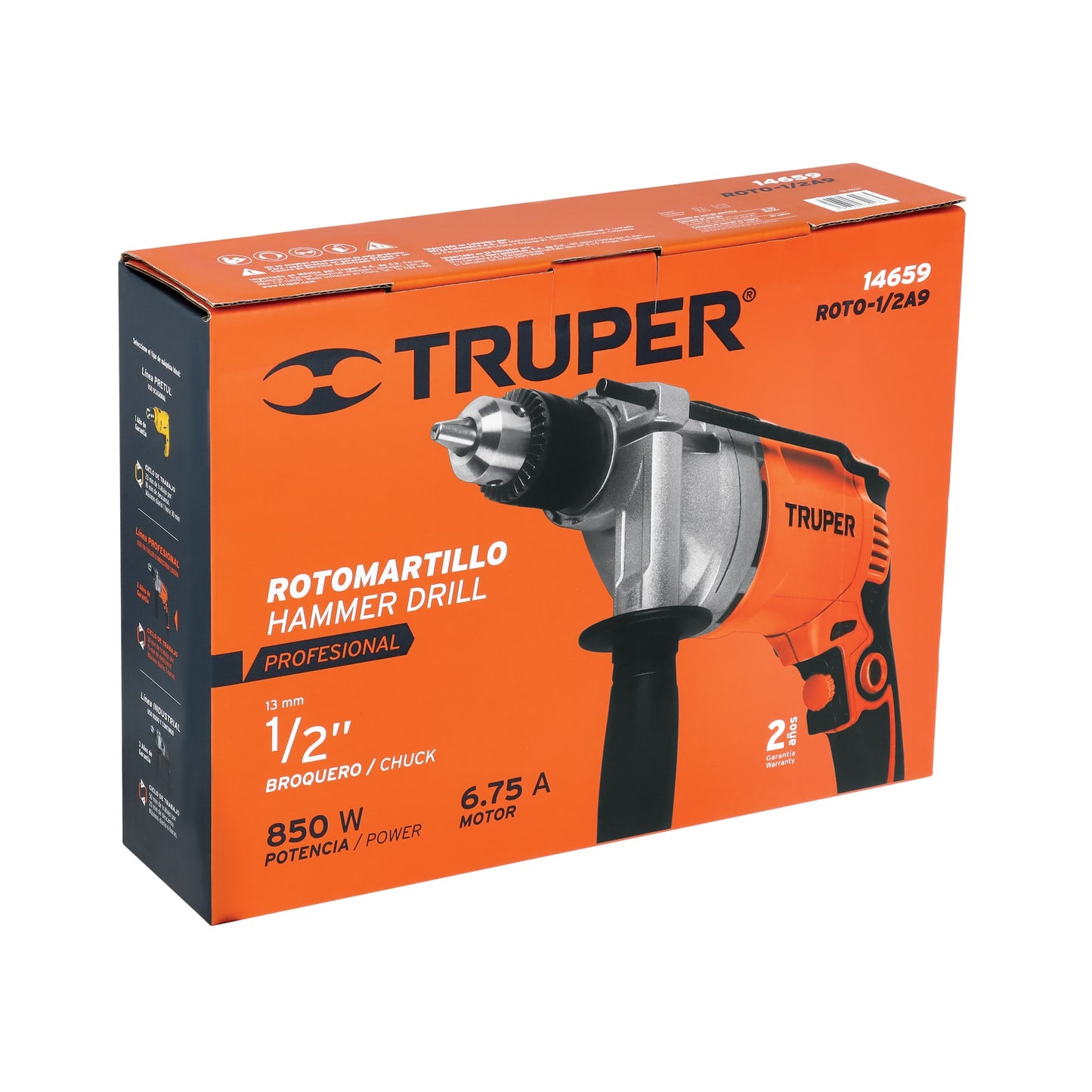 Rotomartillo 850 W, 1/2 pulg truper pro