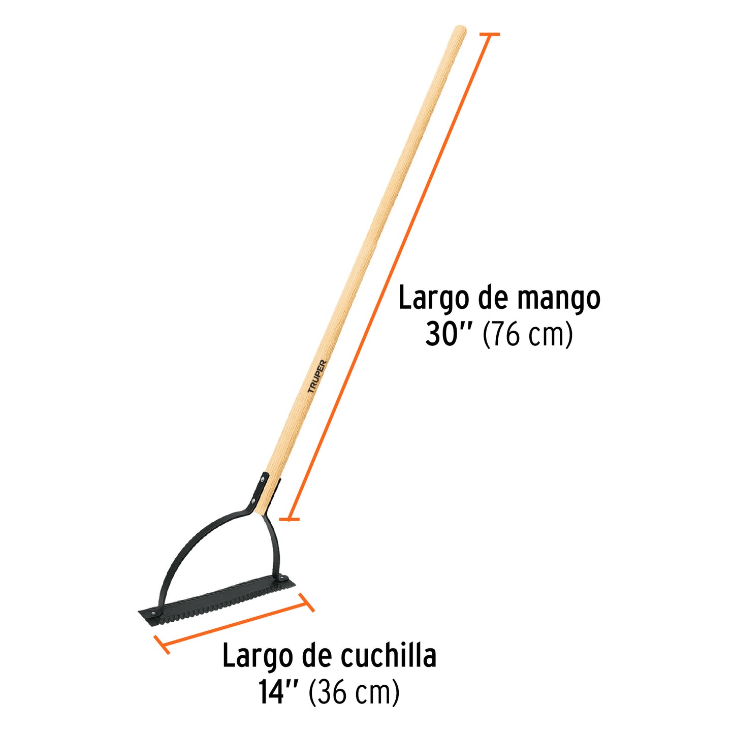 Cortador de maleza TRUPER, mango de madera 30"