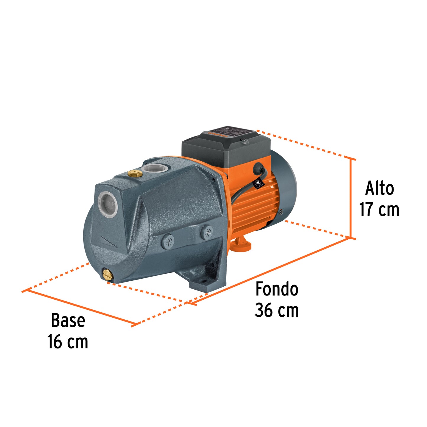 Bomba tipo jet, cabezal de hierro, 1/2 HP, TRUPER