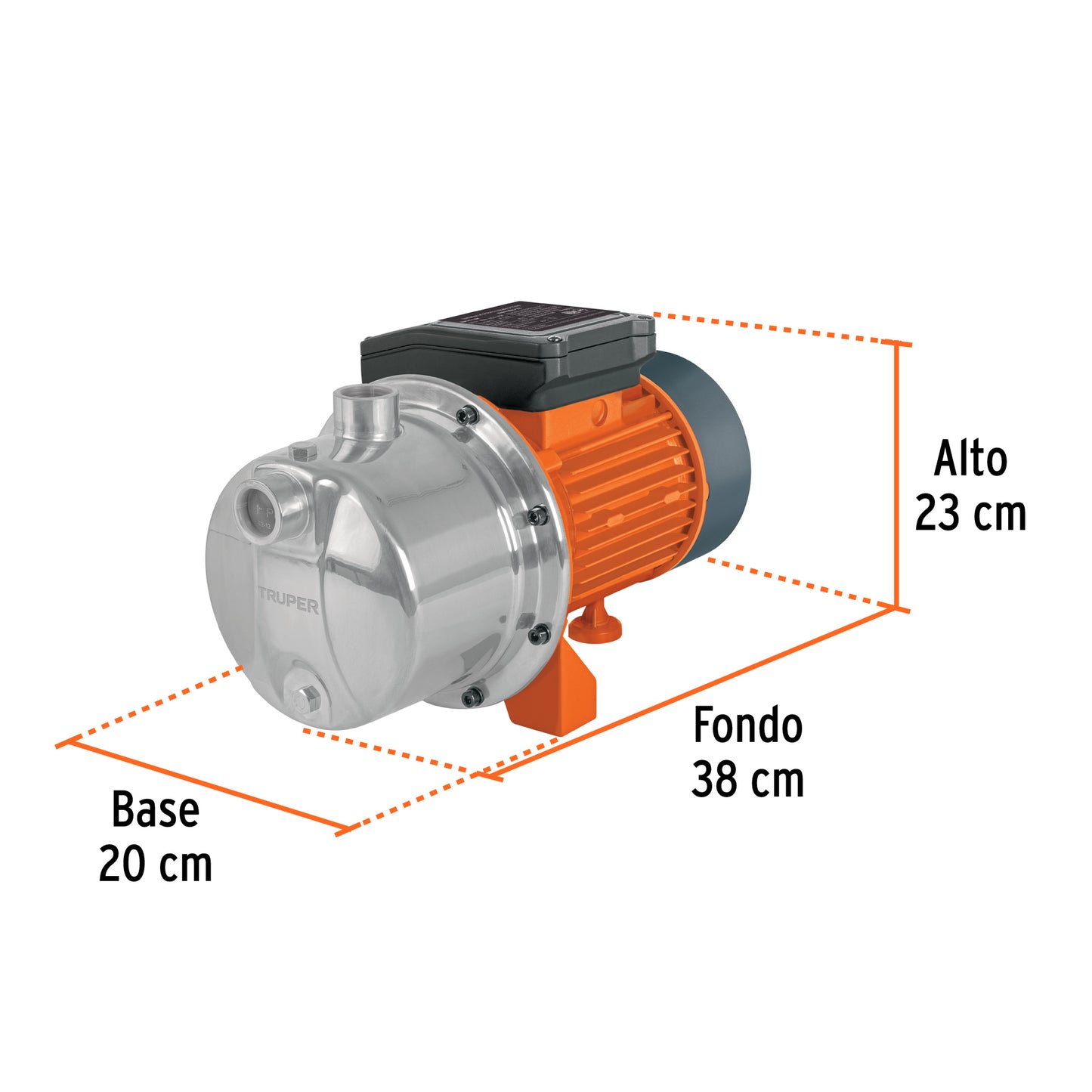 Bomba tipo jet, cabezal de acero inoxidable, 1 HP, TRUPER