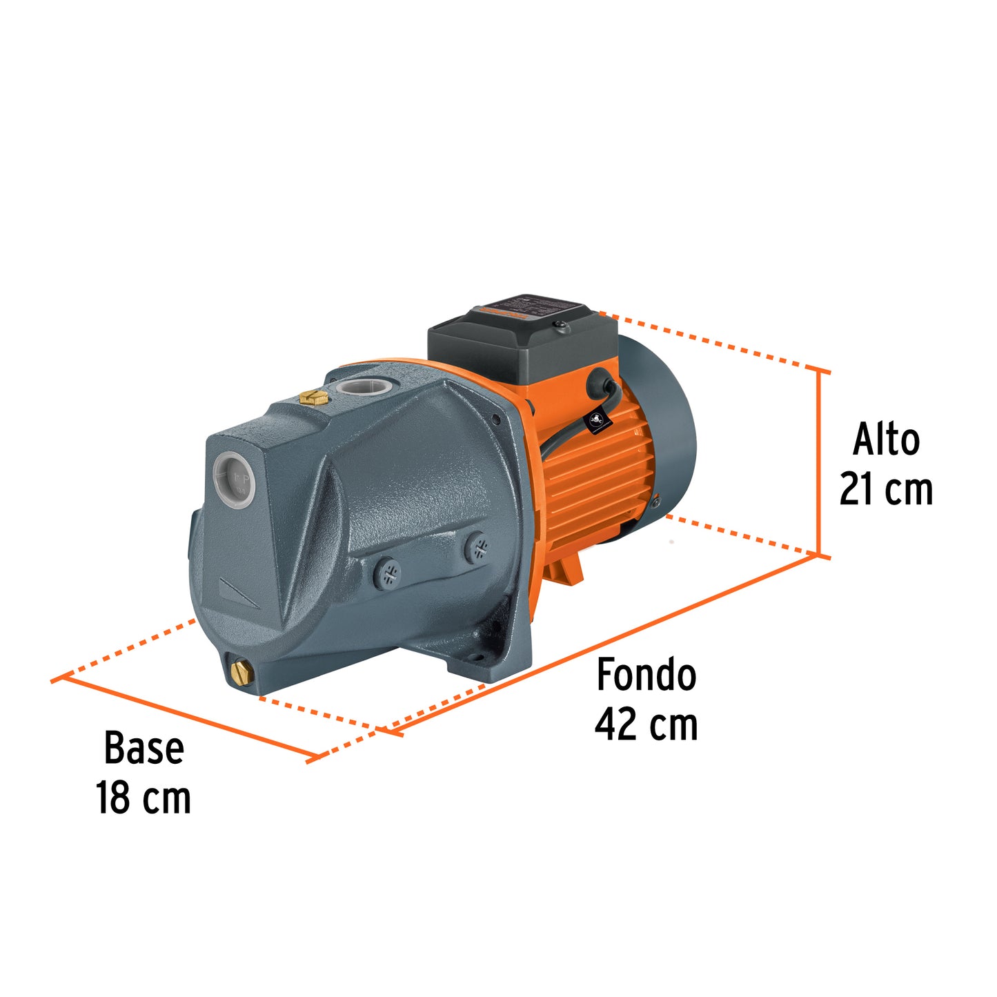 Bomba tipo jet, cabezal de hierro, 1 HP, TRUPER