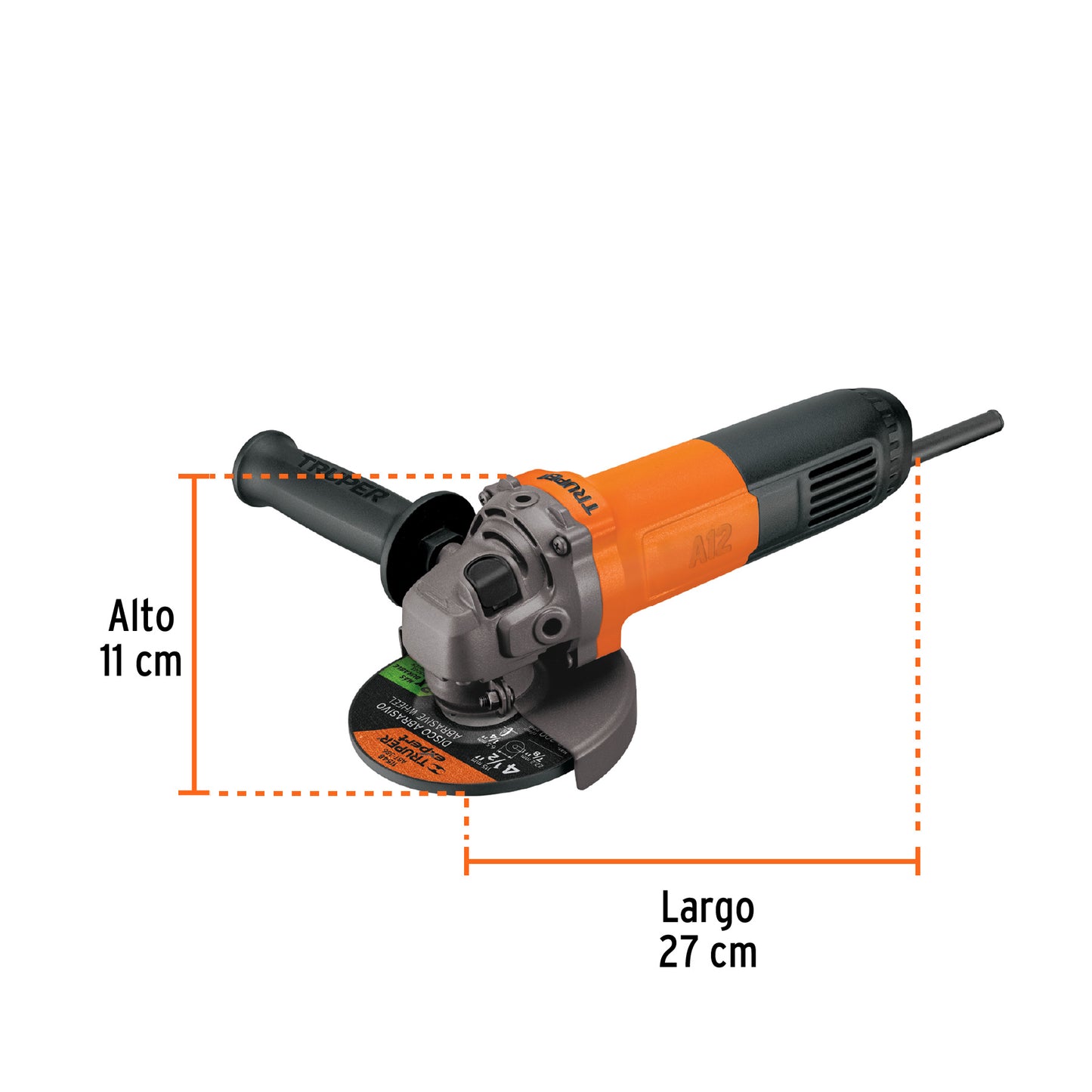 Esmeriladora 4 1/2 pulg, 700 W truper pro