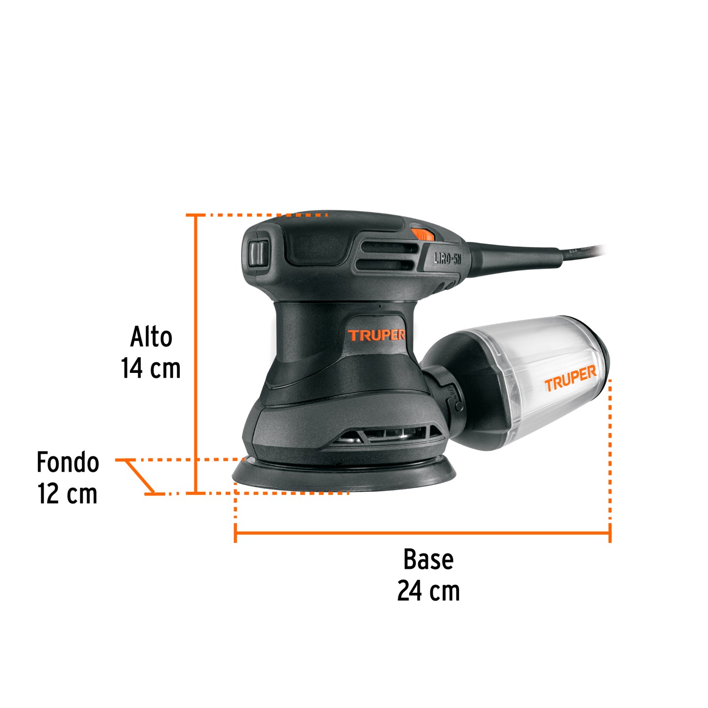 Lijadora roto-orbital 5 pulg, 260 W truper industrial