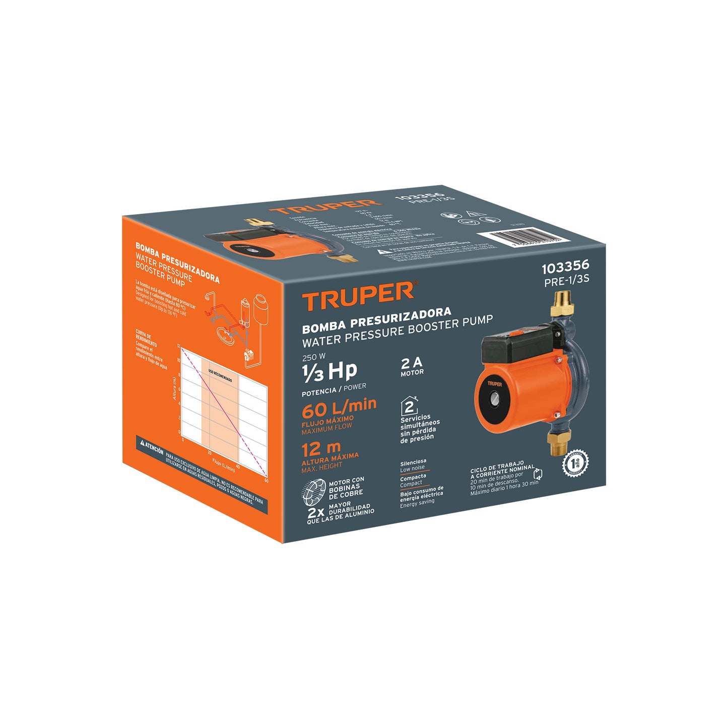 Bomba presurizadora 1/3 HP, TRUPER