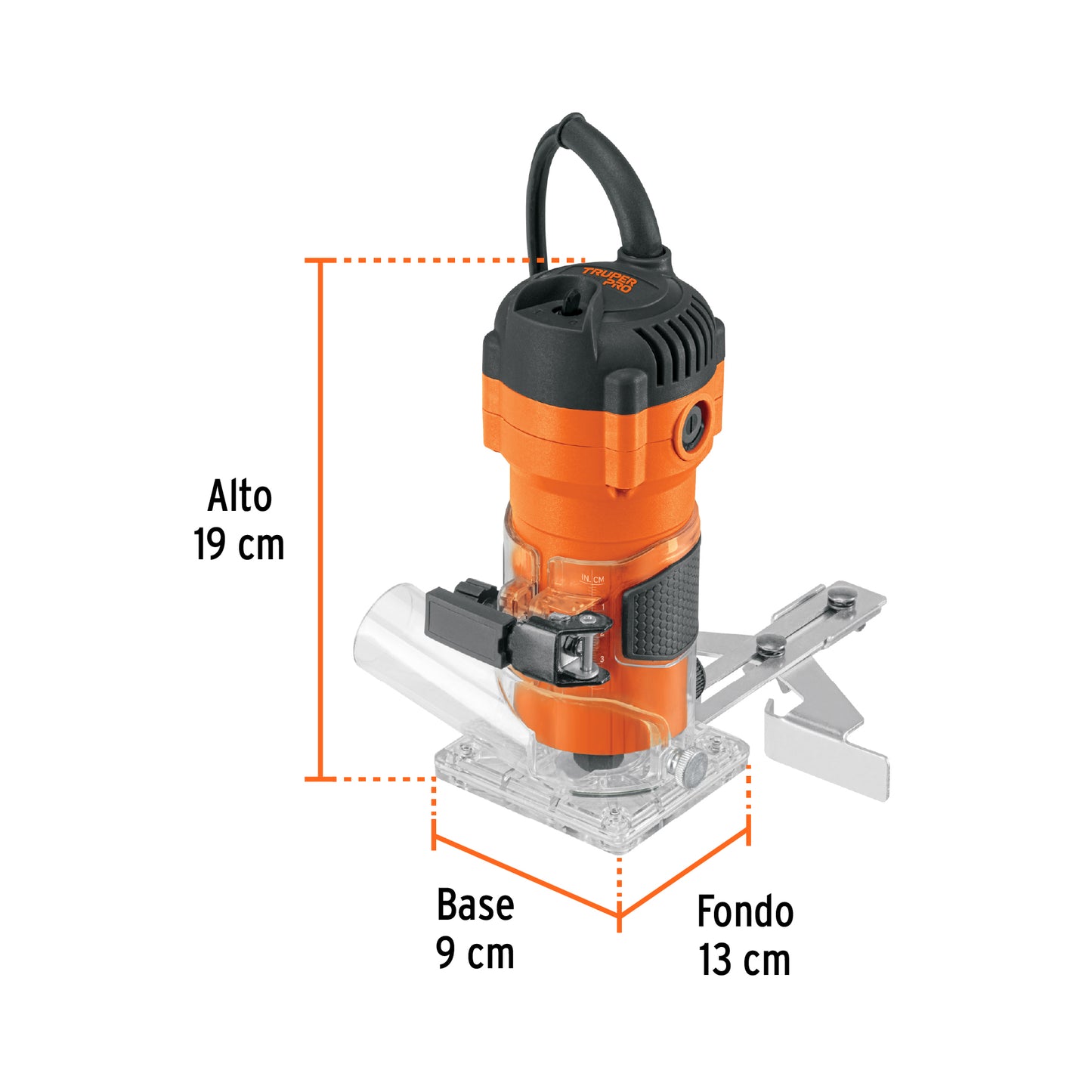 Router compacto (rebajadora), 600 W truper pro