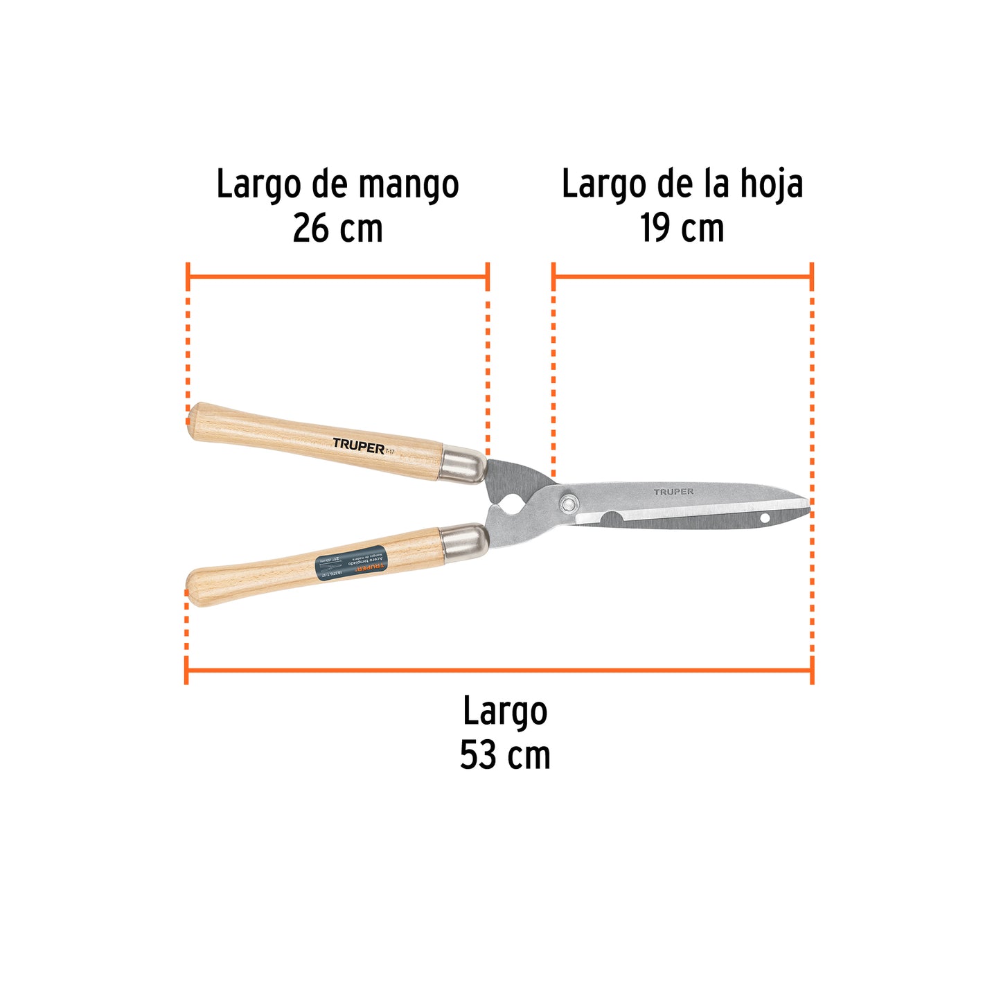 Tijera para poda con mangos de madera 53 cm