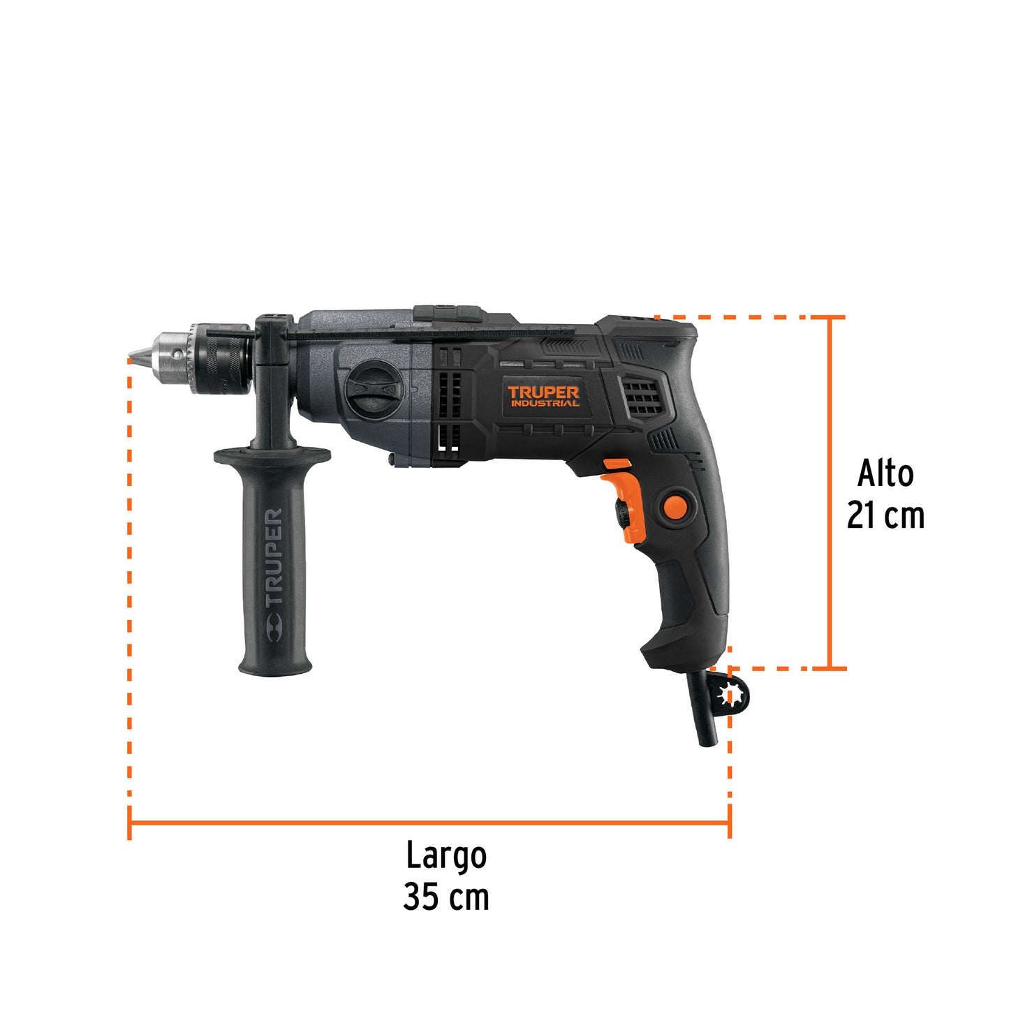 Taladro 800 W, 1/2 pulg truper industrial