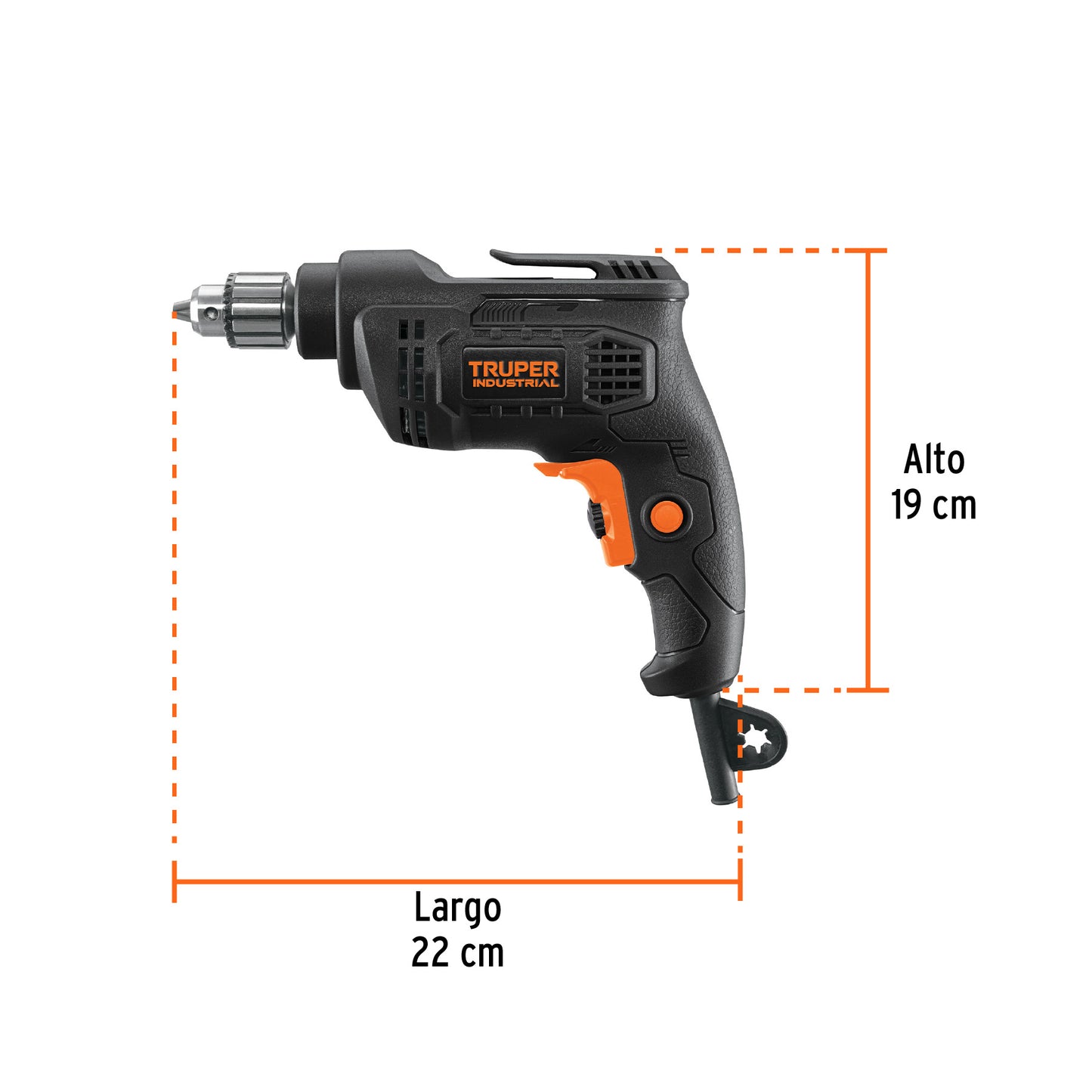Taladro 380 W, 1/4 pulg truper industrial