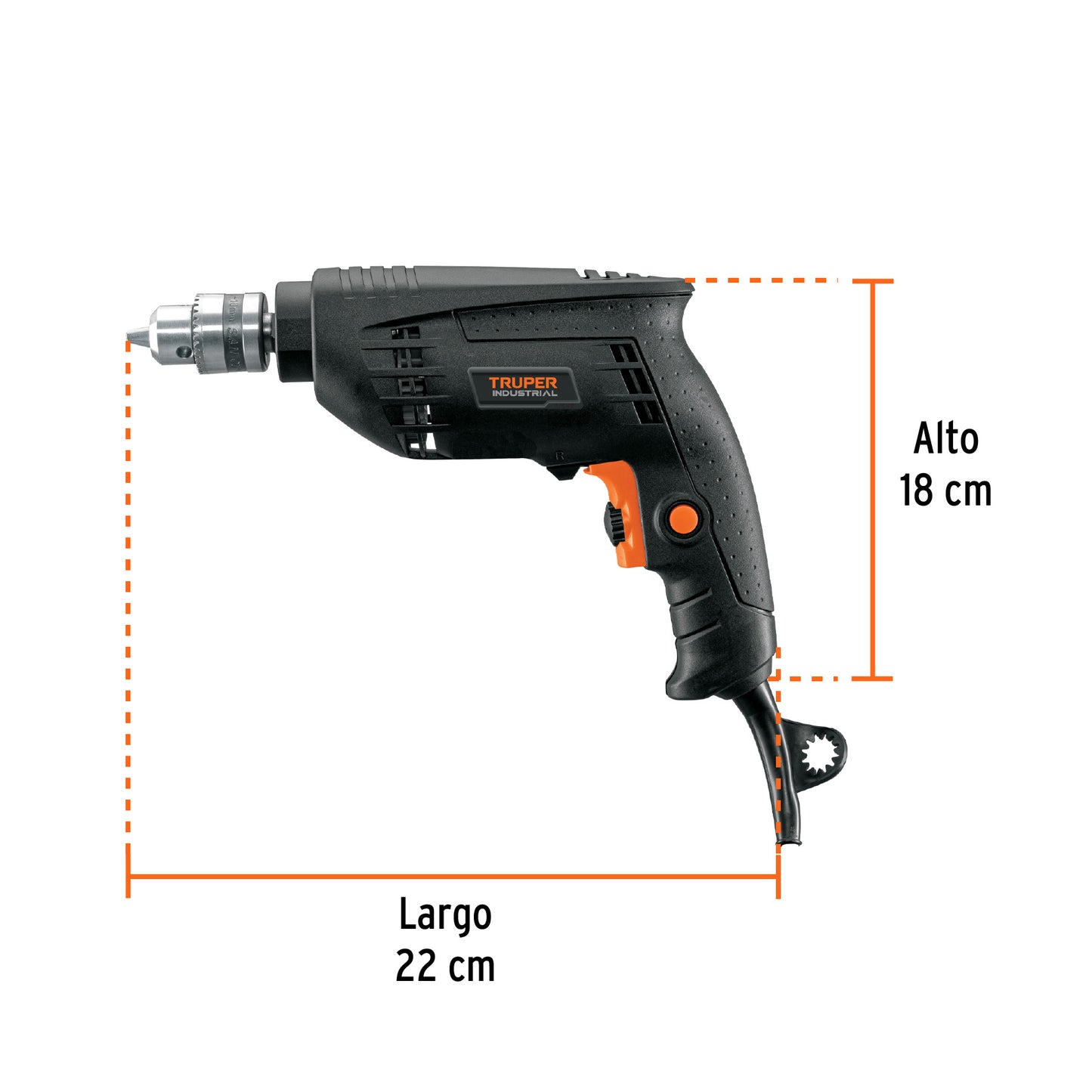Taladro 450 W, 3/8 pulg truper industrial